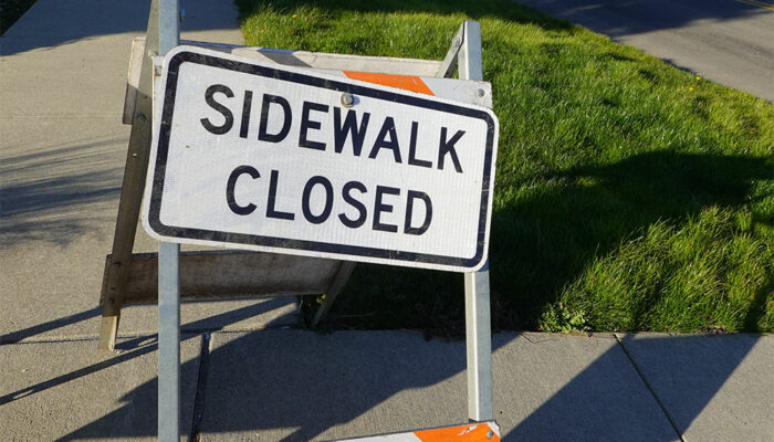 5 common types of sidewalk closed signs
